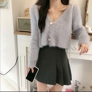 Luxurious Fluffy Button Cardigan